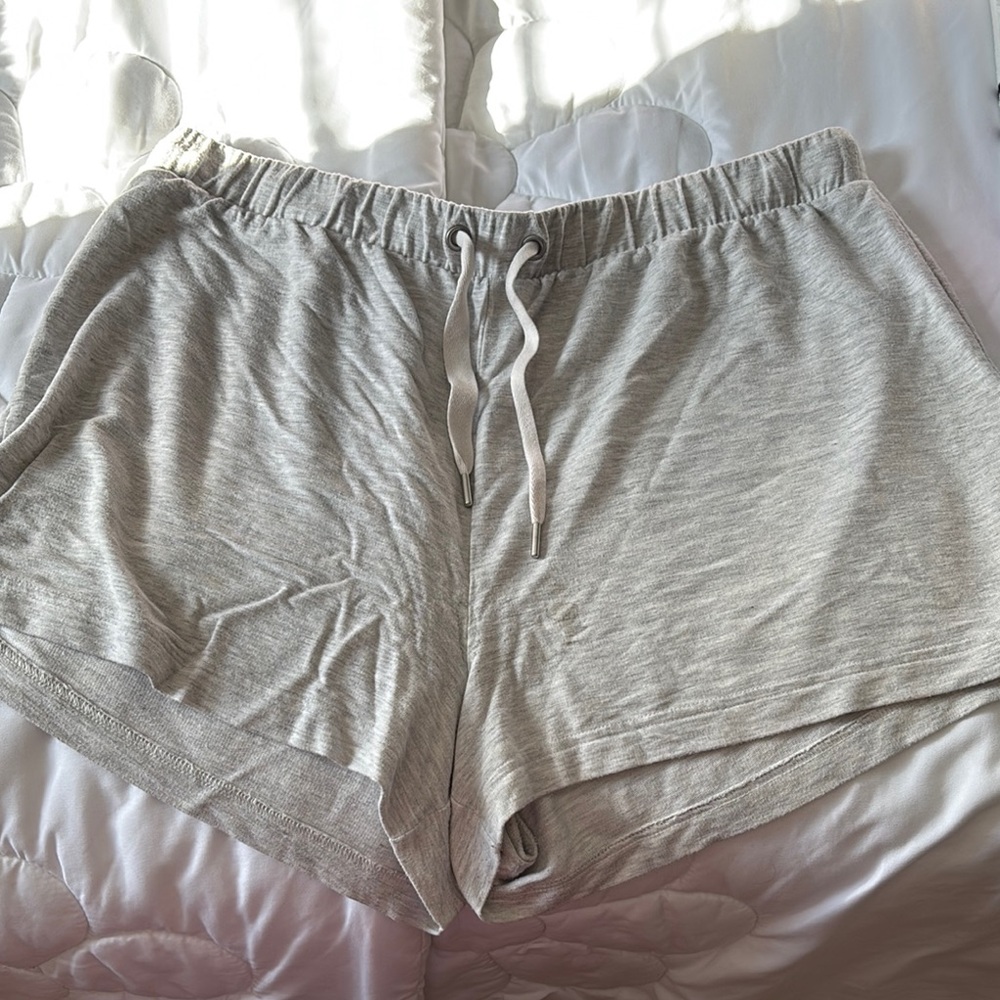 Gray Casual Drawstring Shorts - image 1